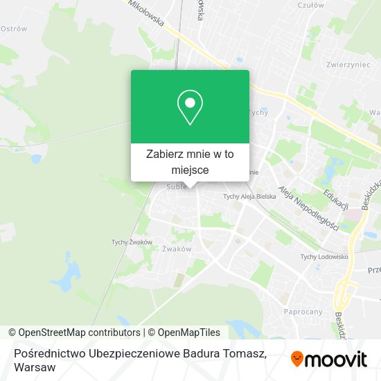 Mapa Pośrednictwo Ubezpieczeniowe Badura Tomasz