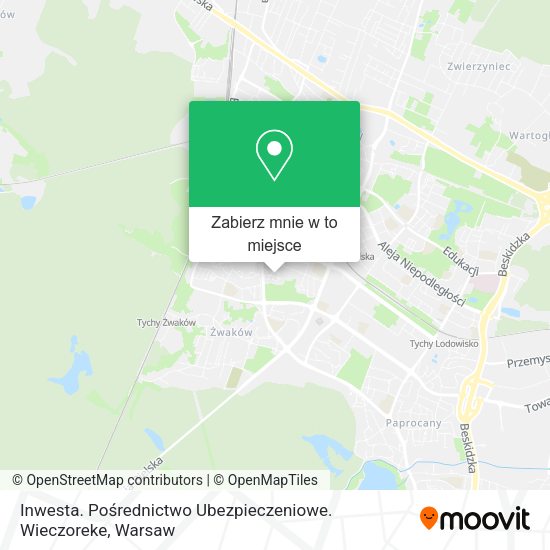 Mapa Inwesta. Pośrednictwo Ubezpieczeniowe. Wieczoreke