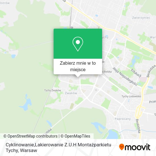 Mapa Cyklinowanie,Lakierowanie Z.U.H Montażparkietu Tychy