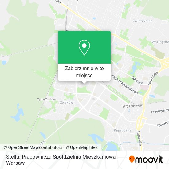 Mapa Stella. Pracownicza Spółdzielnia Mieszkaniowa