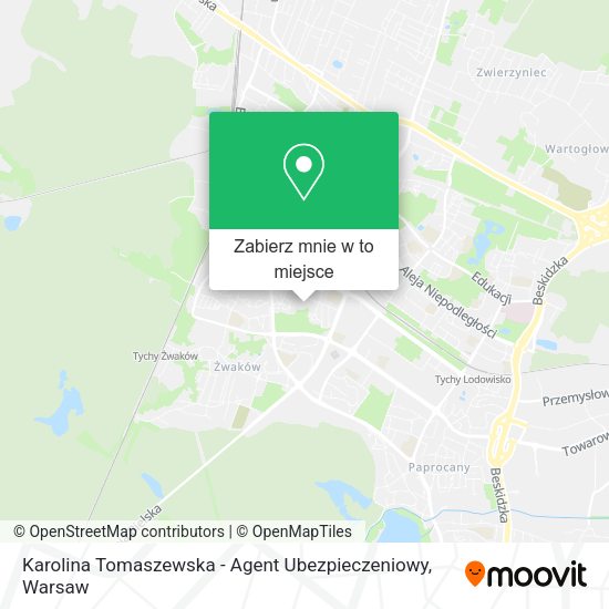 Mapa Karolina Tomaszewska - Agent Ubezpieczeniowy