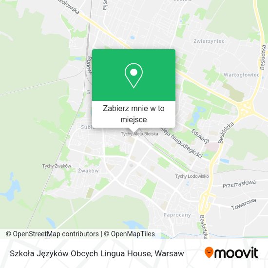 Mapa Szkoła Języków Obcych Lingua House