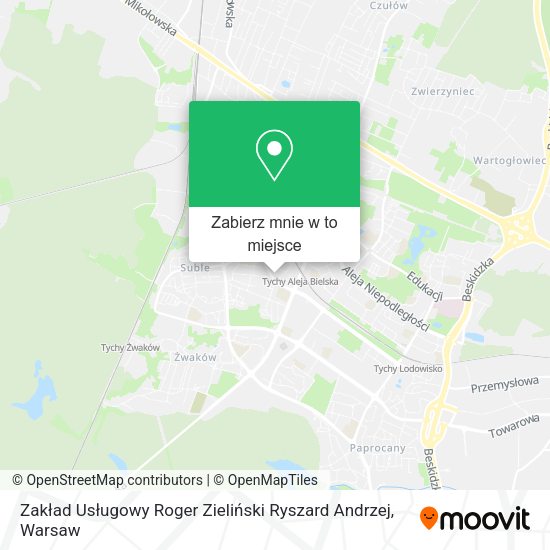 Mapa Zakład Usługowy Roger Zieliński Ryszard Andrzej