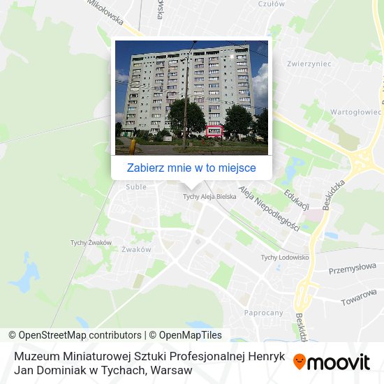 Mapa Muzeum Miniaturowej Sztuki Profesjonalnej Henryk Jan Dominiak w Tychach