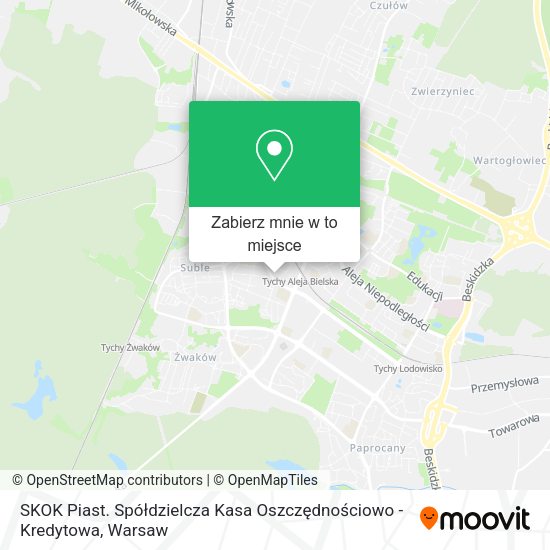 Mapa SKOK Piast. Spółdzielcza Kasa Oszczędnościowo - Kredytowa