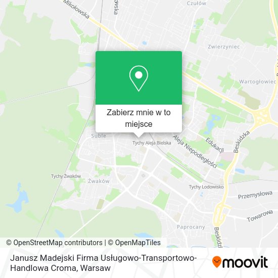 Mapa Janusz Madejski Firma Usługowo-Transportowo-Handlowa Croma