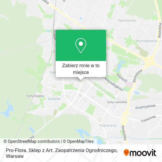 Mapa Pro-Flora. Sklep z Art. Zaopatrzenia Ogrodniczego