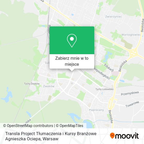 Mapa Transla Project Tłumaczenia i Kursy Branżowe Agnieszka Ociepa