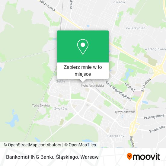 Mapa Bankomat ING Banku Śląskiego