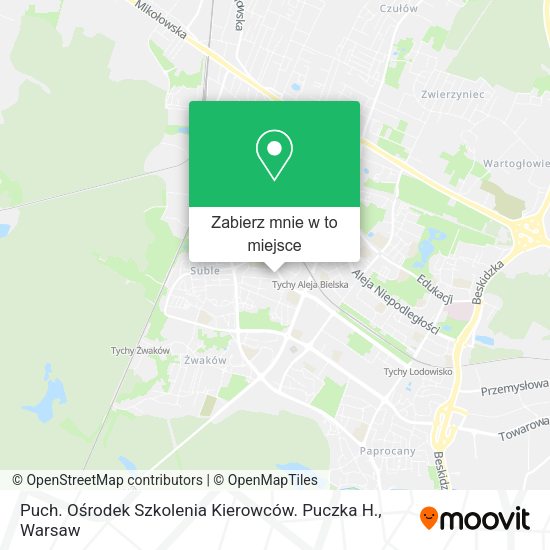 Mapa Puch. Ośrodek Szkolenia Kierowców. Puczka H.