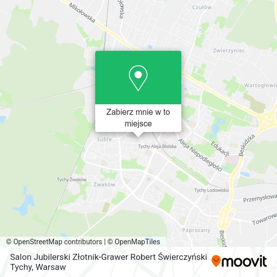 Mapa Salon Jubilerski Złotnik-Grawer Robert Świerczyński Tychy