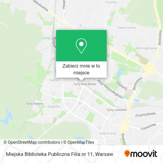 Mapa Miejska Biblioteka Publiczna Filia nr 11