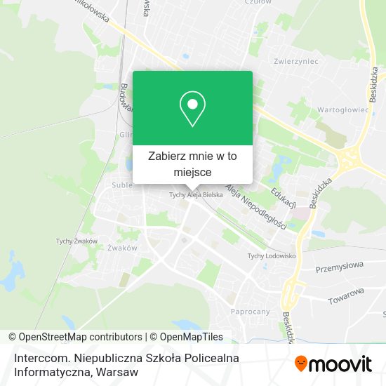 Mapa Interccom. Niepubliczna Szkoła Policealna Informatyczna