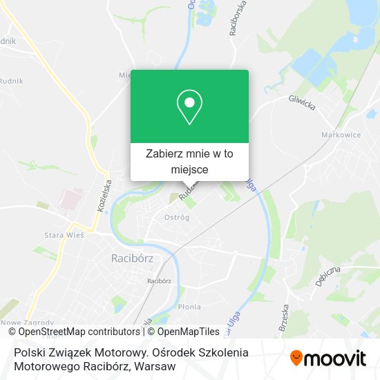 Mapa Polski Związek Motorowy. Ośrodek Szkolenia Motorowego Racibórz