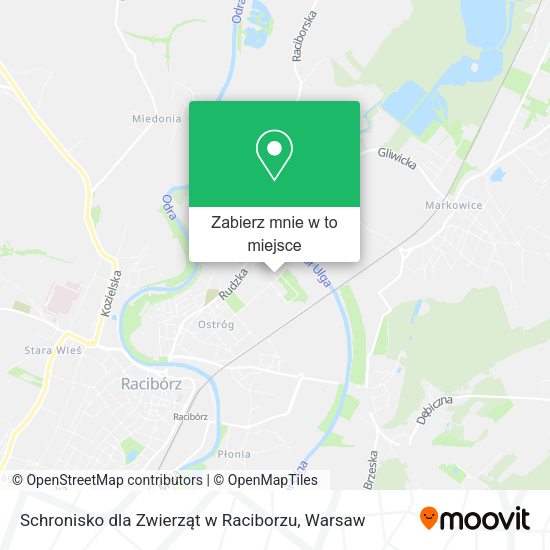 Mapa Schronisko dla Zwierząt w Raciborzu