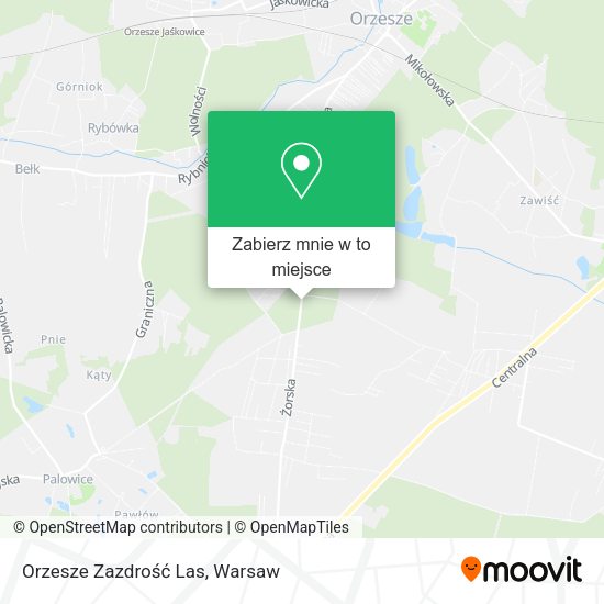 Mapa Orzesze Zazdrość Las