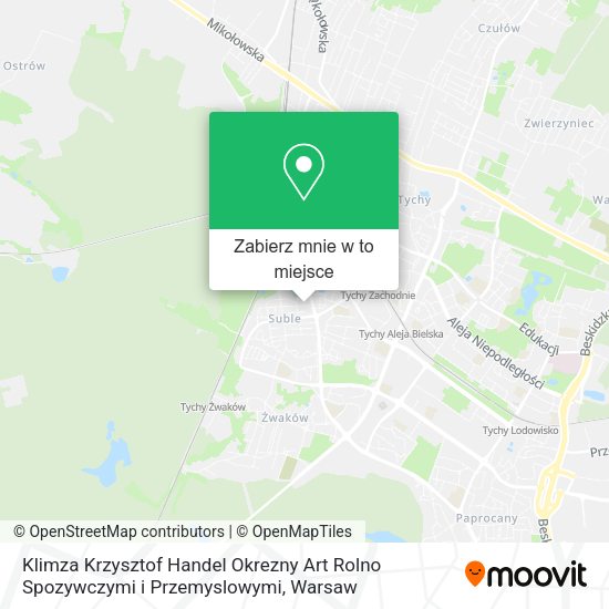 Mapa Klimza Krzysztof Handel Okrezny Art Rolno Spozywczymi i Przemyslowymi