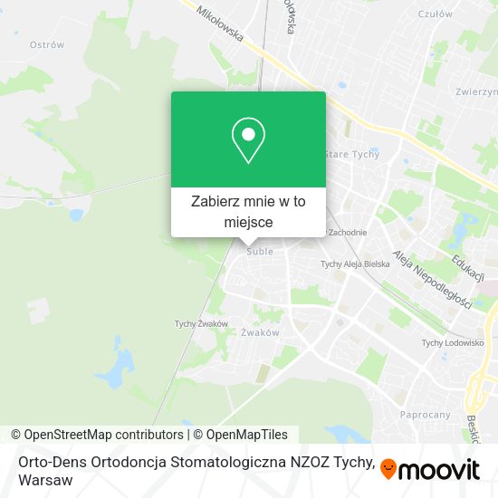 Mapa Orto-Dens Ortodoncja Stomatologiczna NZOZ Tychy