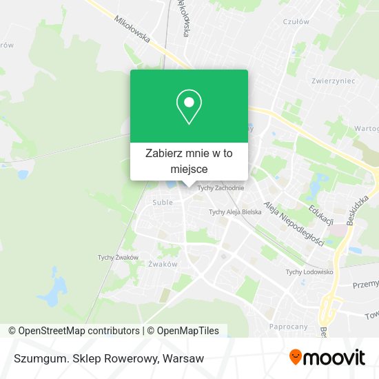 Mapa Szumgum. Sklep Rowerowy