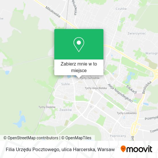 Mapa Filia Urzędu Pocztowego, ulica Harcerska