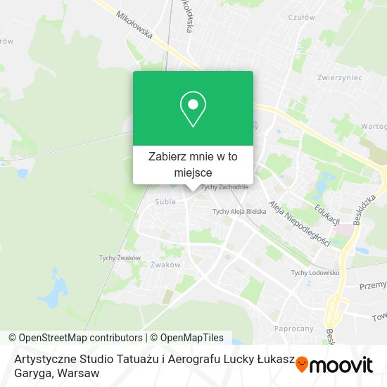 Mapa Artystyczne Studio Tatuażu i Aerografu Lucky Łukasz Garyga