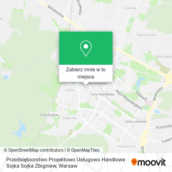 Mapa Przedsiębiorstwo Projektowo Usługowo Handlowe Sojka Sojka Zbigniew