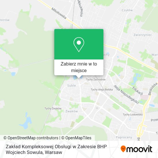 Mapa Zakład Kompleksowej Obsługi w Zakresie BHP Wojciech Sowula