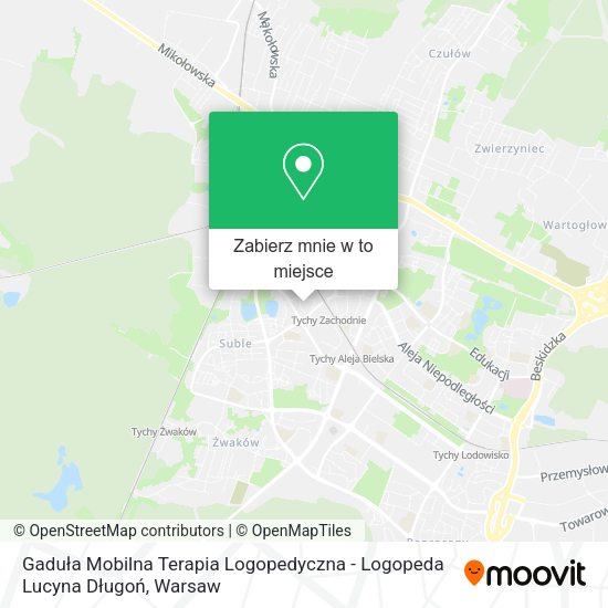 Mapa Gaduła Mobilna Terapia Logopedyczna - Logopeda Lucyna Długoń