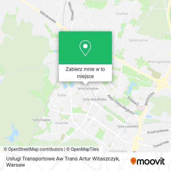 Mapa Usługi Transportowe Aw Trans Artur Witaszczyk