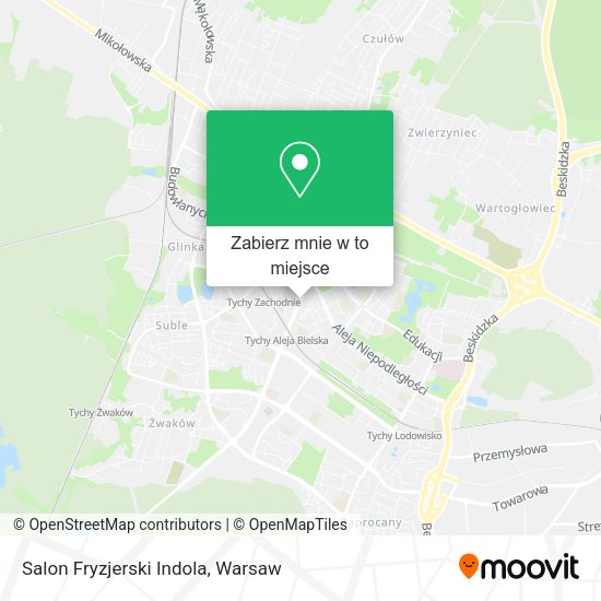 Mapa Salon Fryzjerski Indola