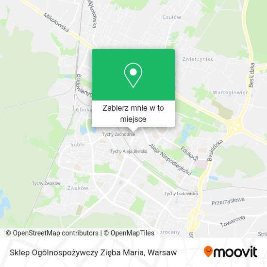 Mapa Sklep Ogólnospożywczy Zięba Maria