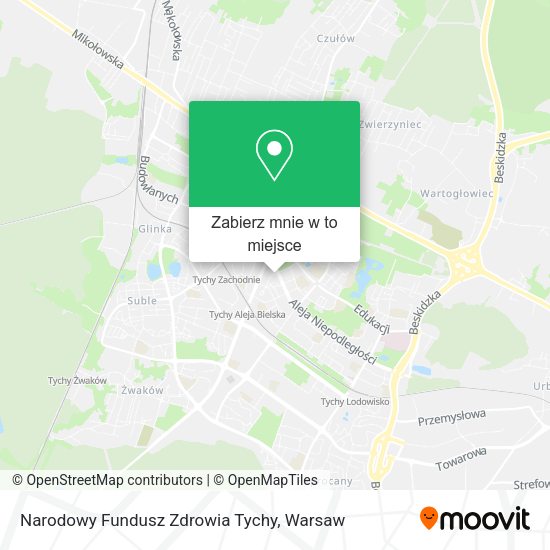 Mapa Narodowy Fundusz Zdrowia Tychy