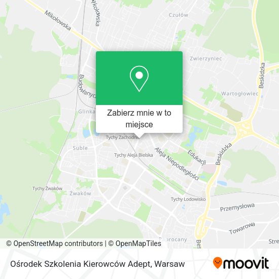 Mapa Ośrodek Szkolenia Kierowców Adept