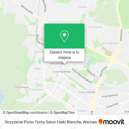 Mapa Strzyżenie Psów Tychy Salon Haiki Blanche