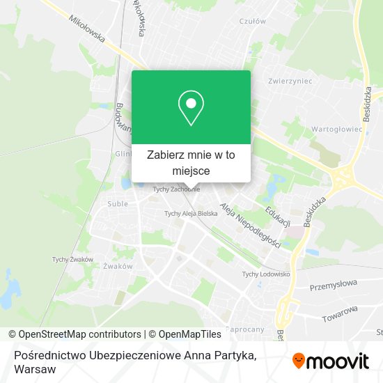 Mapa Pośrednictwo Ubezpieczeniowe Anna Partyka