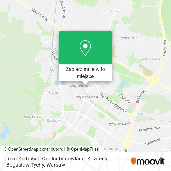 Mapa Rem-Ko Usługi Ogólnobudowlane. Koziołek Bogusław Tychy