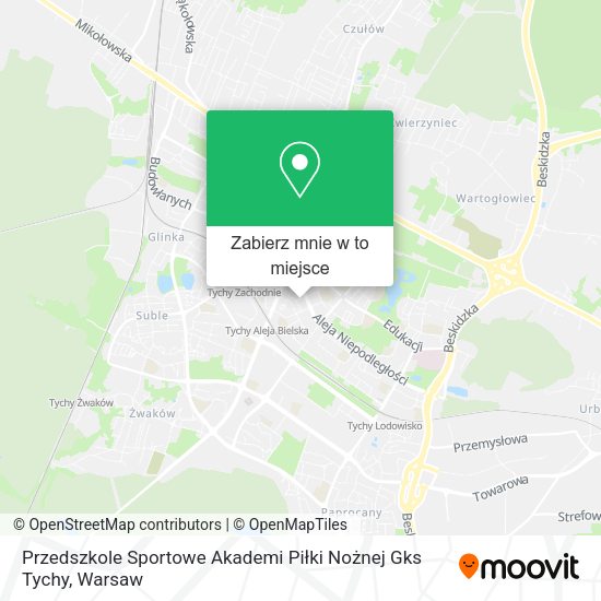 Mapa Przedszkole Sportowe Akademi Piłki Nożnej Gks Tychy