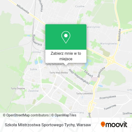 Mapa Szkoła Mistrzostwa Sportowego Tychy