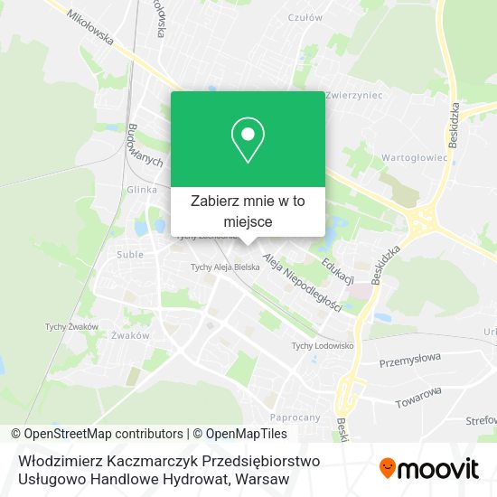 Mapa Włodzimierz Kaczmarczyk Przedsiębiorstwo Usługowo Handlowe Hydrowat