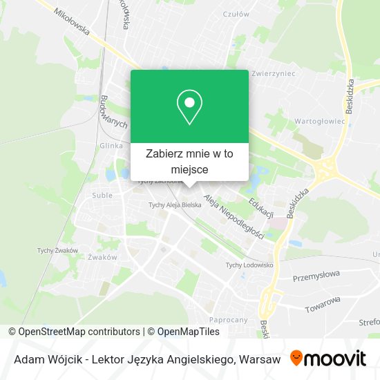 Mapa Adam Wójcik - Lektor Języka Angielskiego