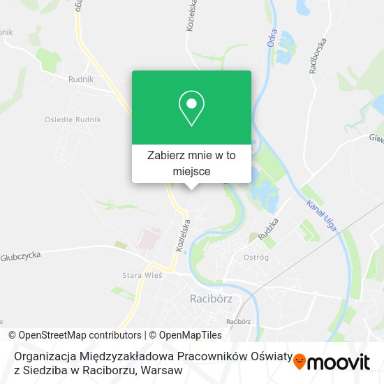 Mapa Organizacja Międzyzakładowa Pracowników Oświaty z Siedziba w Raciborzu