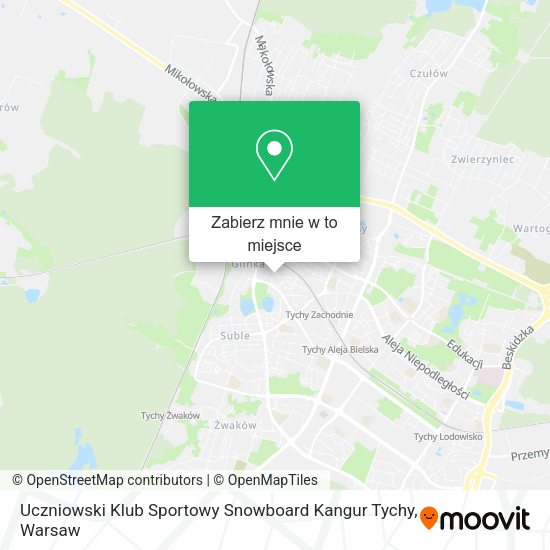 Mapa Uczniowski Klub Sportowy Snowboard Kangur Tychy