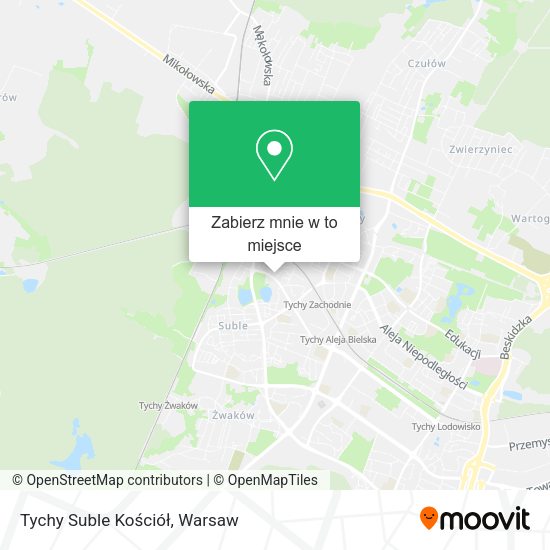 Mapa Tychy Suble Kościół