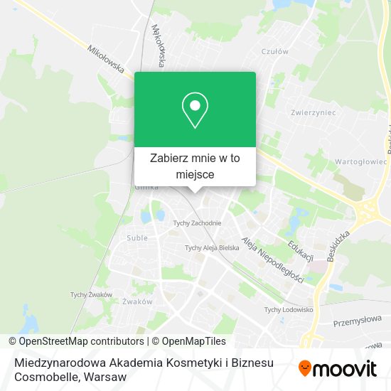 Mapa Miedzynarodowa Akademia Kosmetyki i Biznesu Cosmobelle