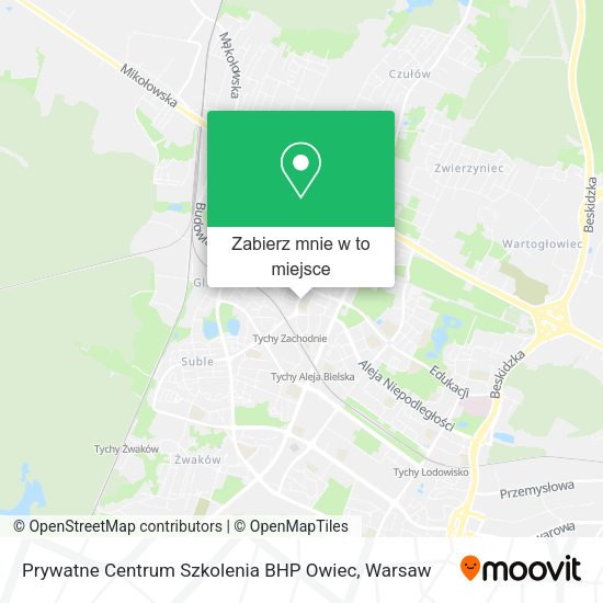 Mapa Prywatne Centrum Szkolenia BHP Owiec