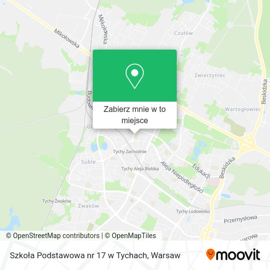 Mapa Szkoła Podstawowa nr 17 w Tychach