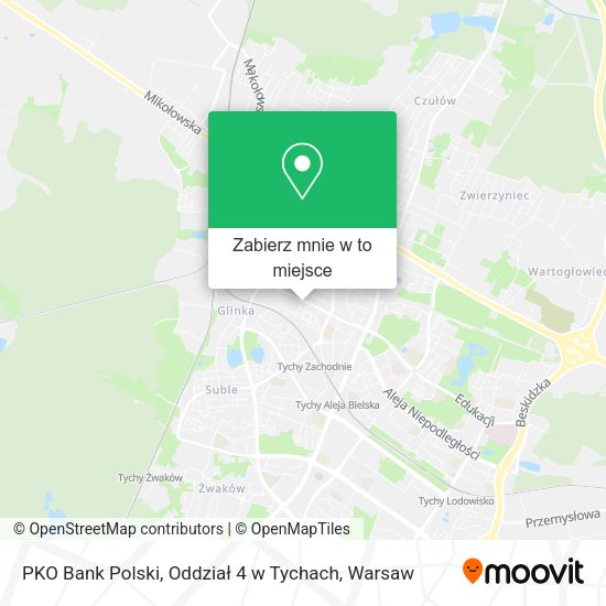 Mapa PKO Bank Polski, Oddział 4 w Tychach