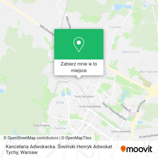 Mapa Kancelaria Adwokacka. Śiwiński Henryk Adwokat Tychy