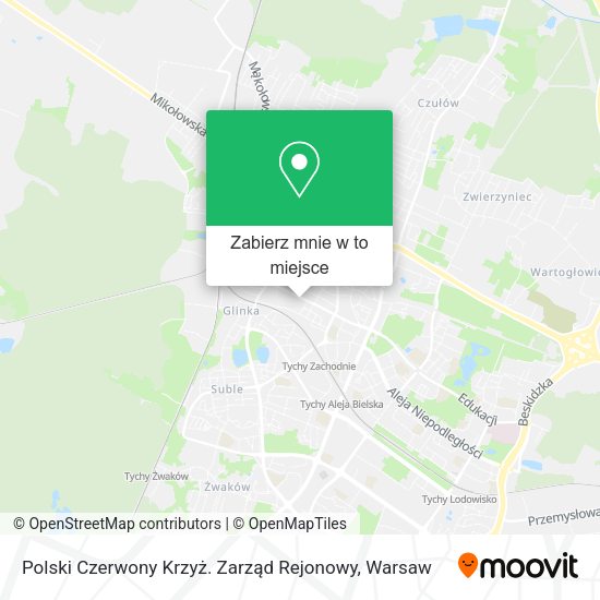 Mapa Polski Czerwony Krzyż. Zarząd Rejonowy