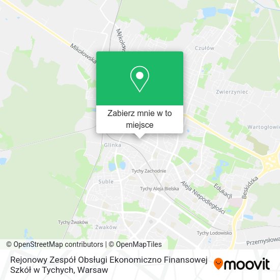 Mapa Rejonowy Zespół Obsługi Ekonomiczno Finansowej Szkół w Tychych